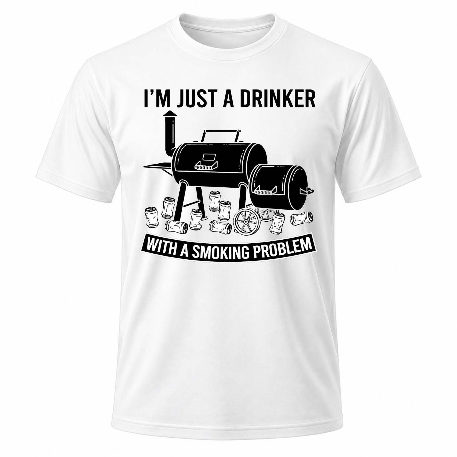 Problem Grilling BBQ Dads White Graphic T-Shirt