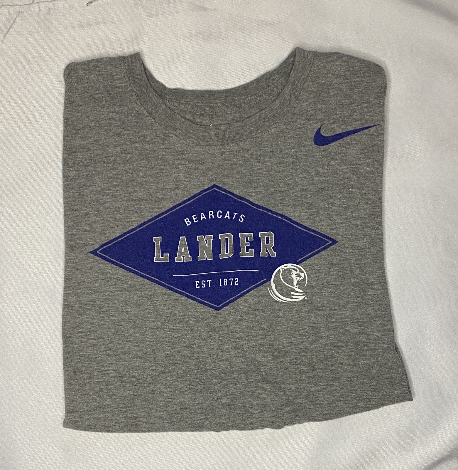 Nike T-shirt Men Bearcat Lander Gray And Blue Size M