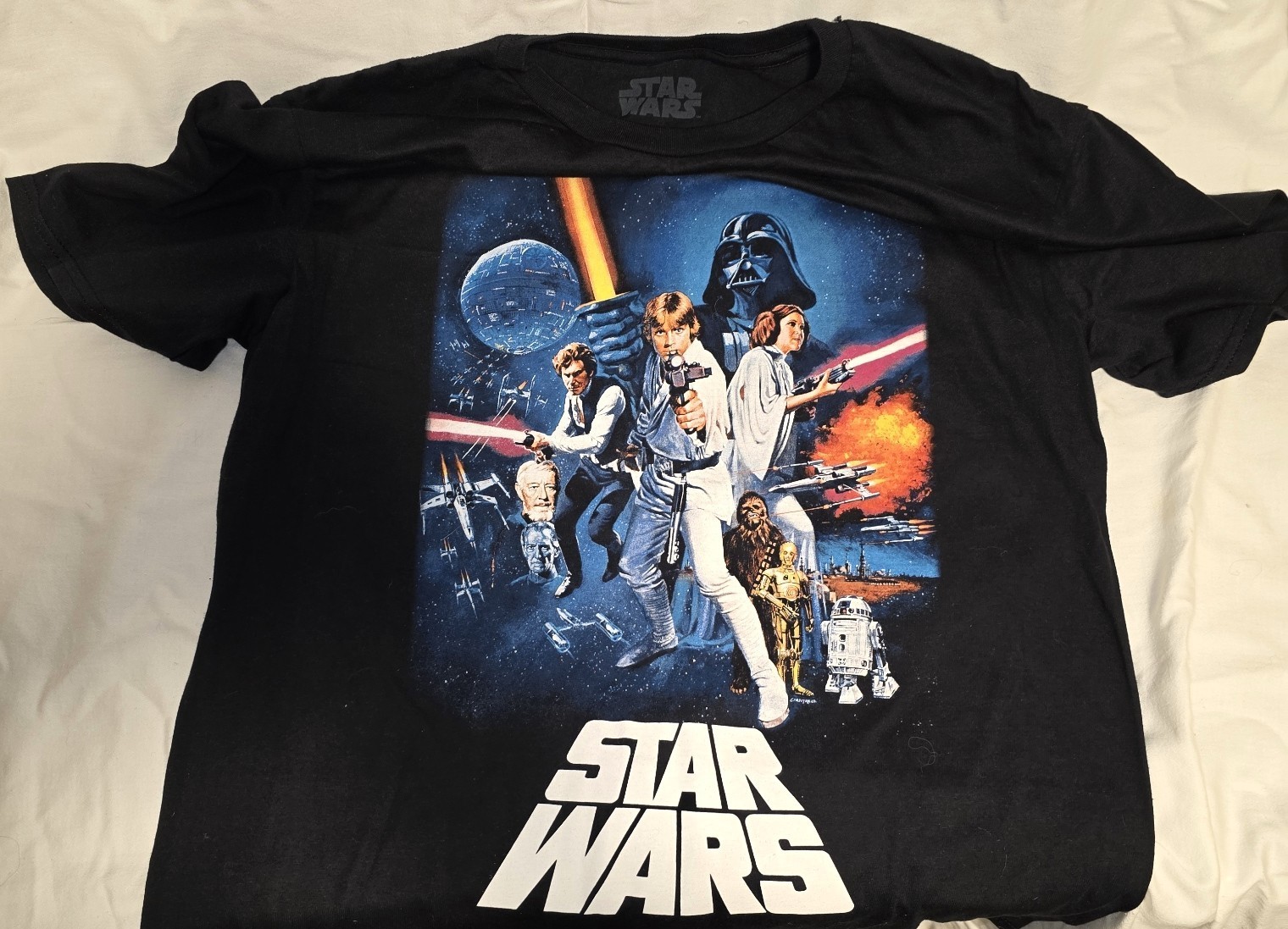 Star Wars A New Hope Poster T-Shirt Adult Medium Size Darth Vader Luke Leia Han