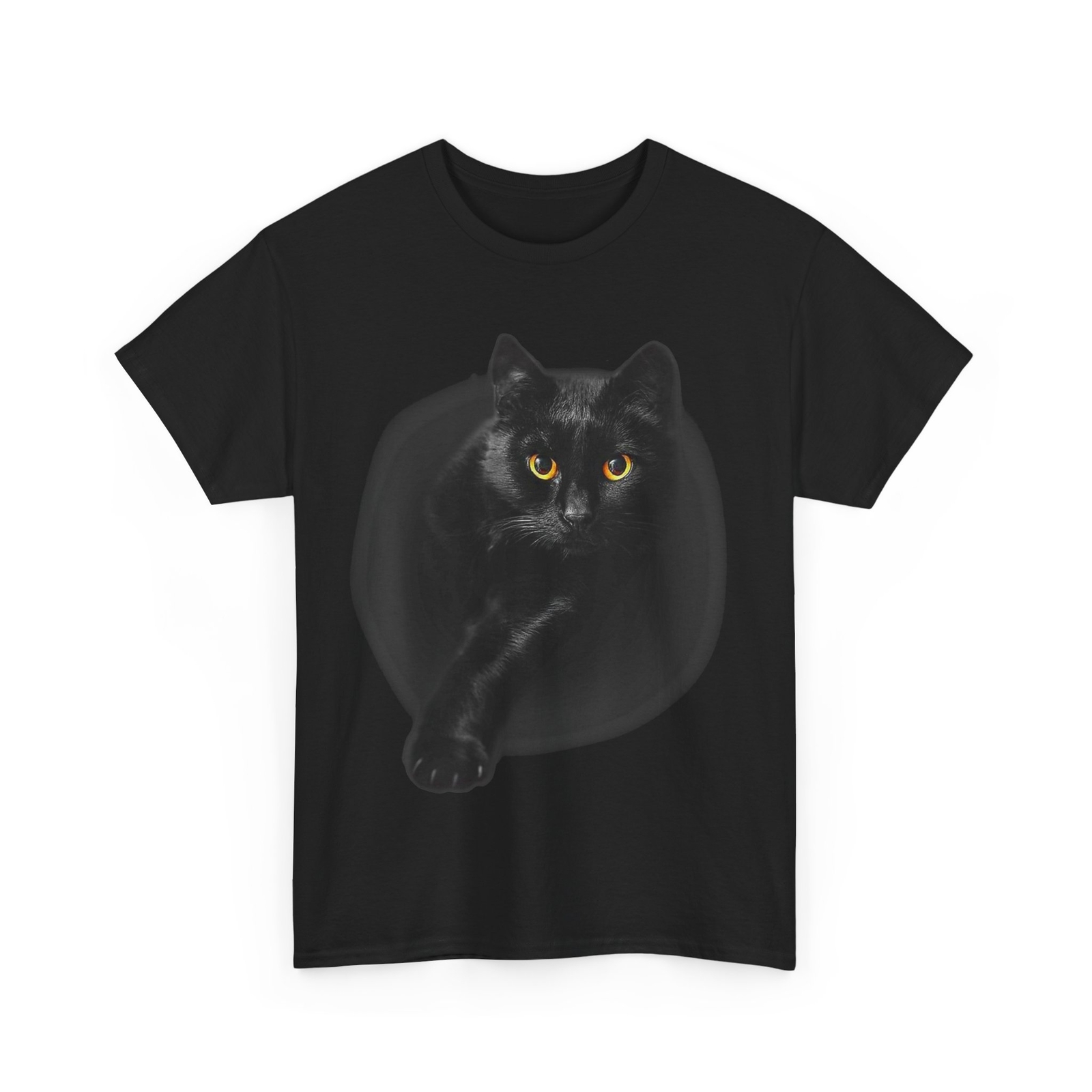 Black Cat Yellow Eyes T-shirt, Cats Lovers Cats Owner Women Men T-shirt
