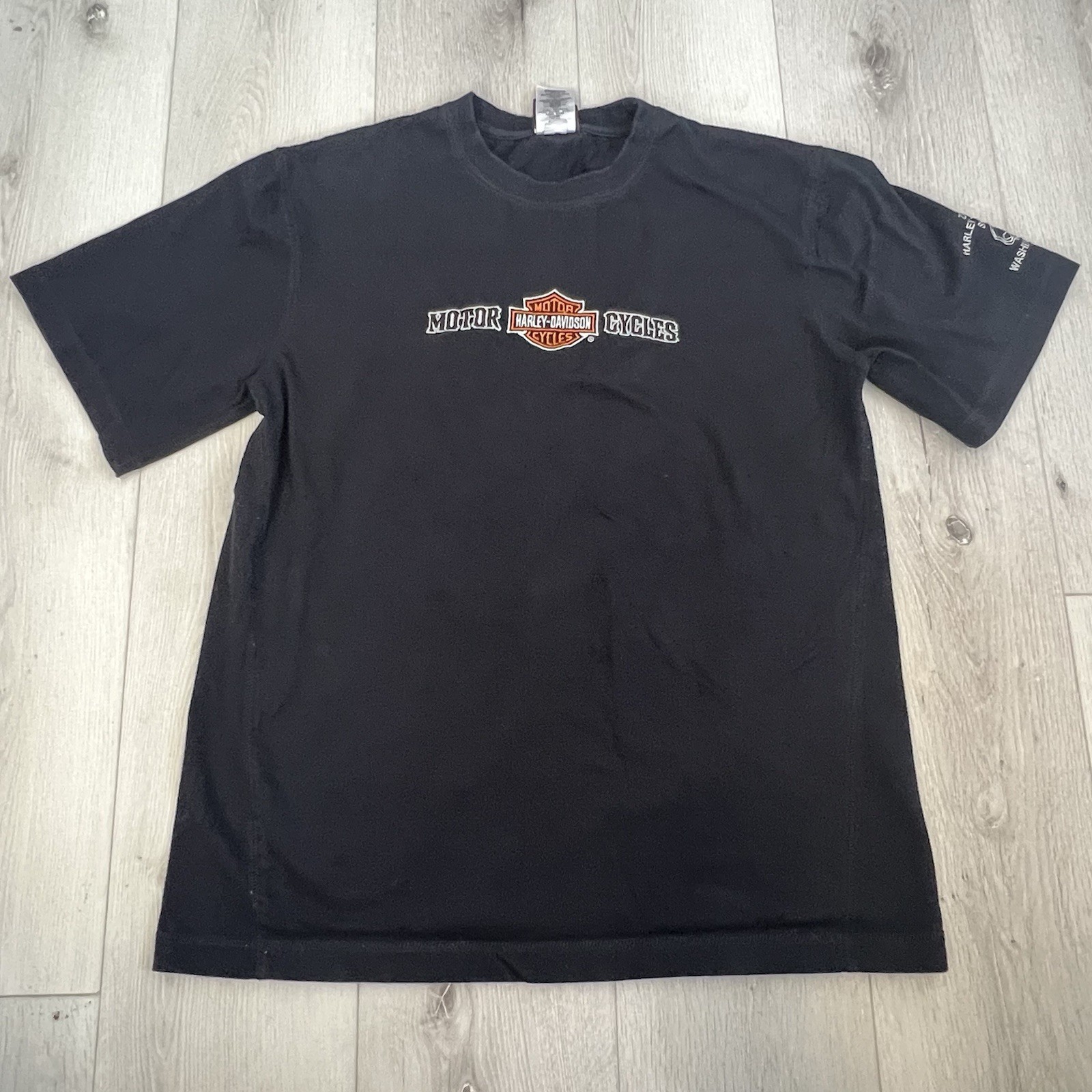 Harley-Davidson Men’s Medium Black Skull Graphic T-Shirt Embroidered Logo