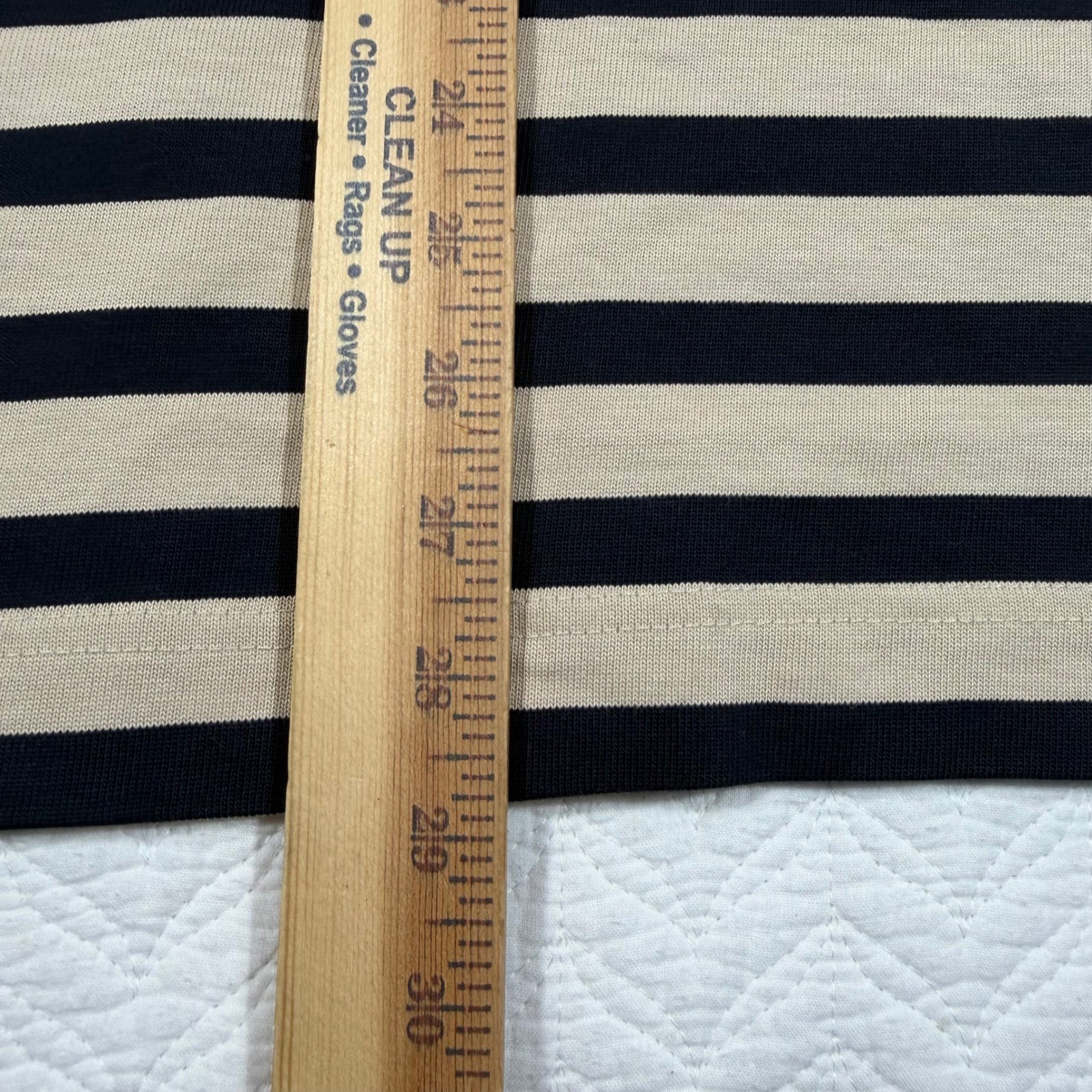 Reiss Perry Mens Long Sleeve Shirt L Striped Pocket Navy Tan Cotton Nautical