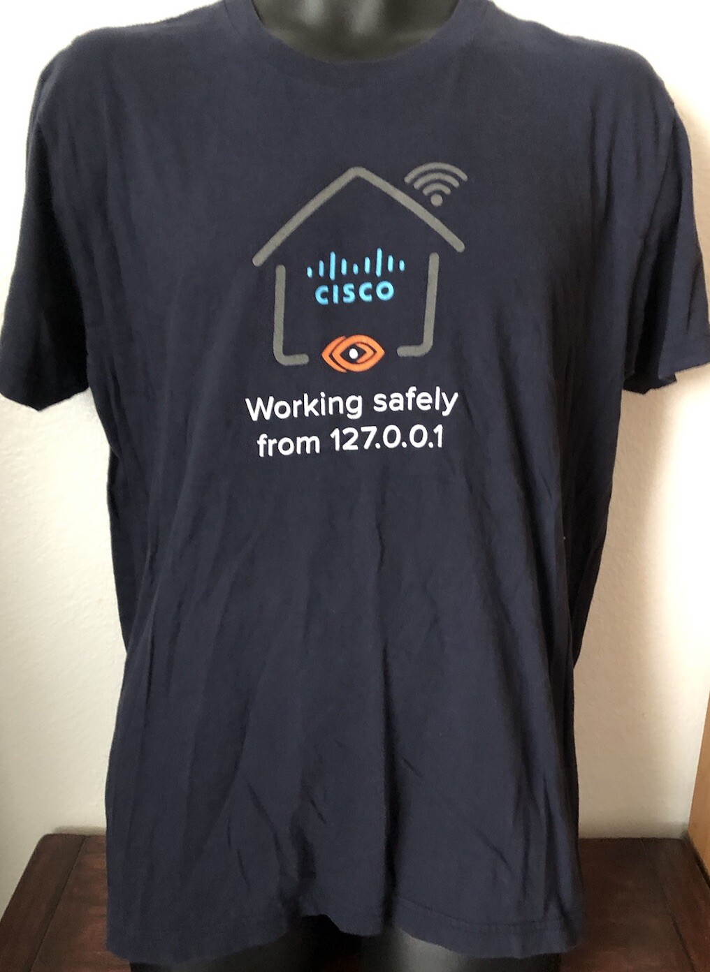 Cisco Systems Working Safely From 127.0.0.1 Thousand Eyes Work Uniform T-shirt L