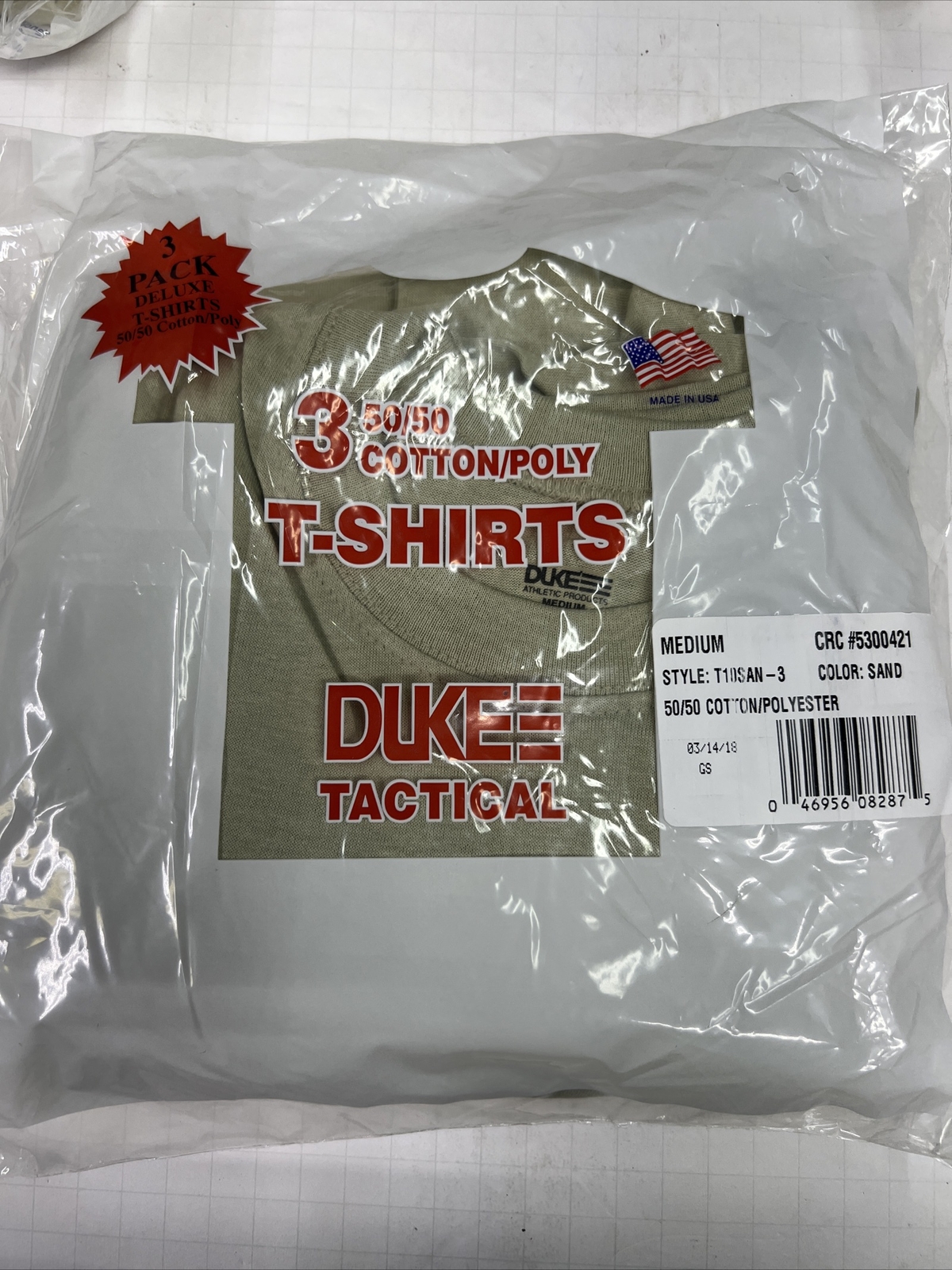 USGI Army Duke Sand 50-50 Crewneck Uniform Tactical T-shirt USA Medium 3pk NEW