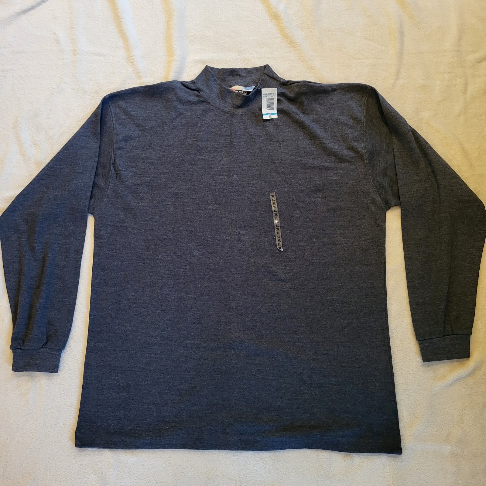 Vintage BCC Blues Navy Blue Long Sleeve T-Shirt, XL, High Neck, Cuff Sleeves