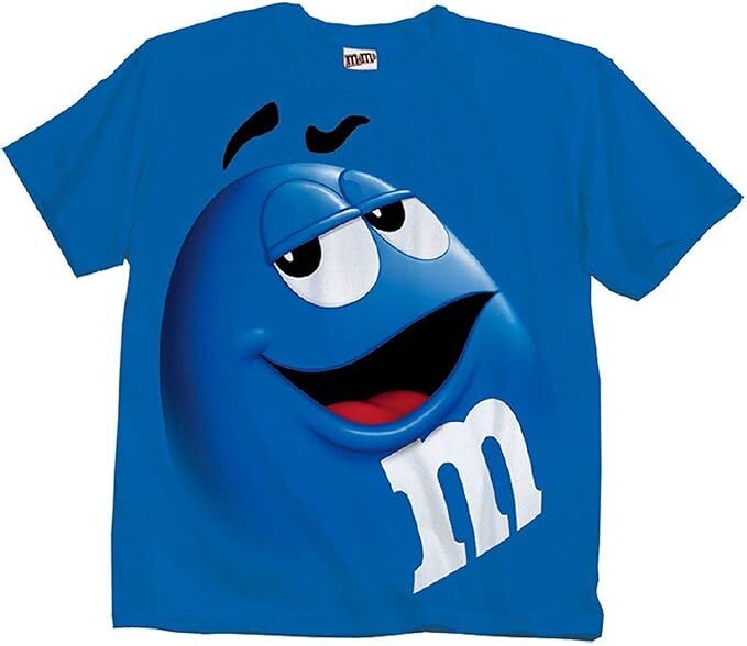 M&M’s Candy Silly Halloween Character Face T-Shirt Graphic Tee for Candy Lovers