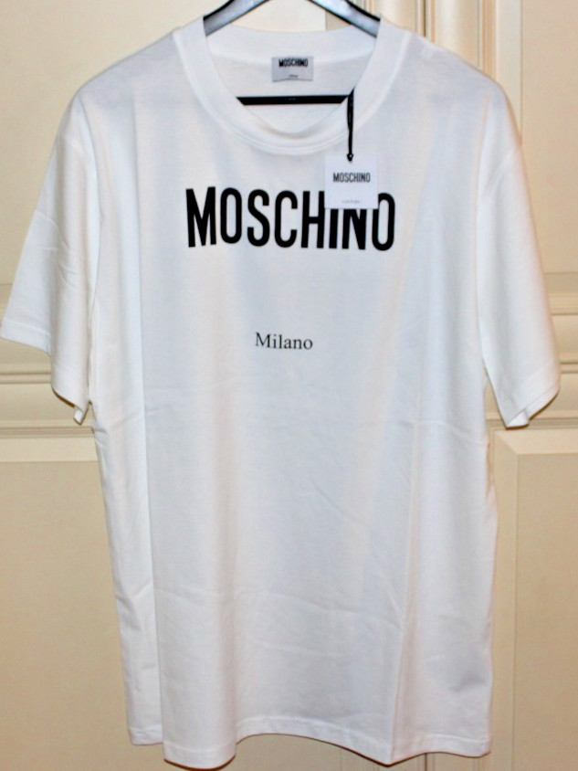 Moschino Coutoure Logo Milano Tee T-Shirt Men’s White Size Large