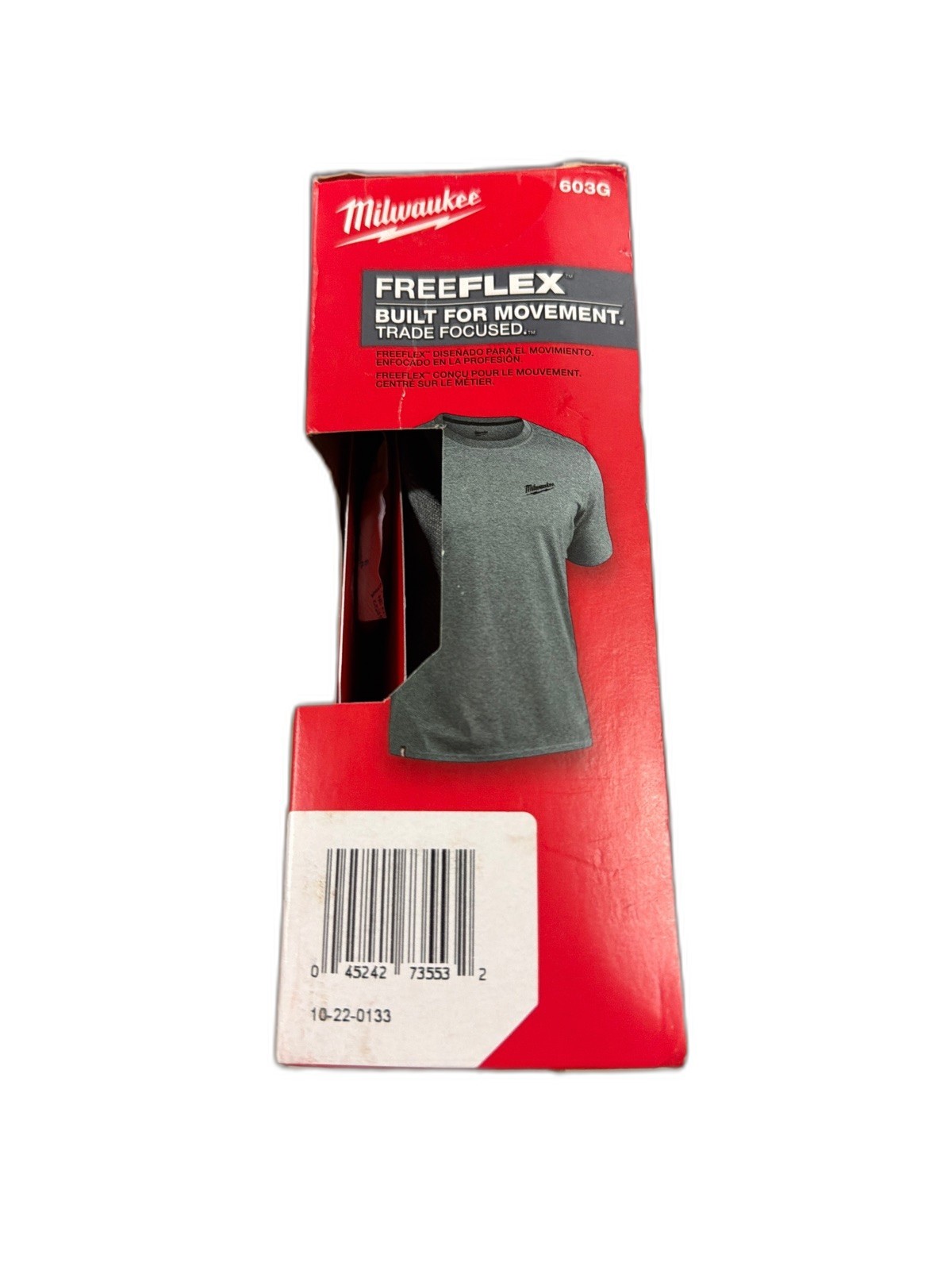 Milwaukee Men’s Large Gray Cotton/Polyester Short-Sleeve Hybrid Work T-Shirt