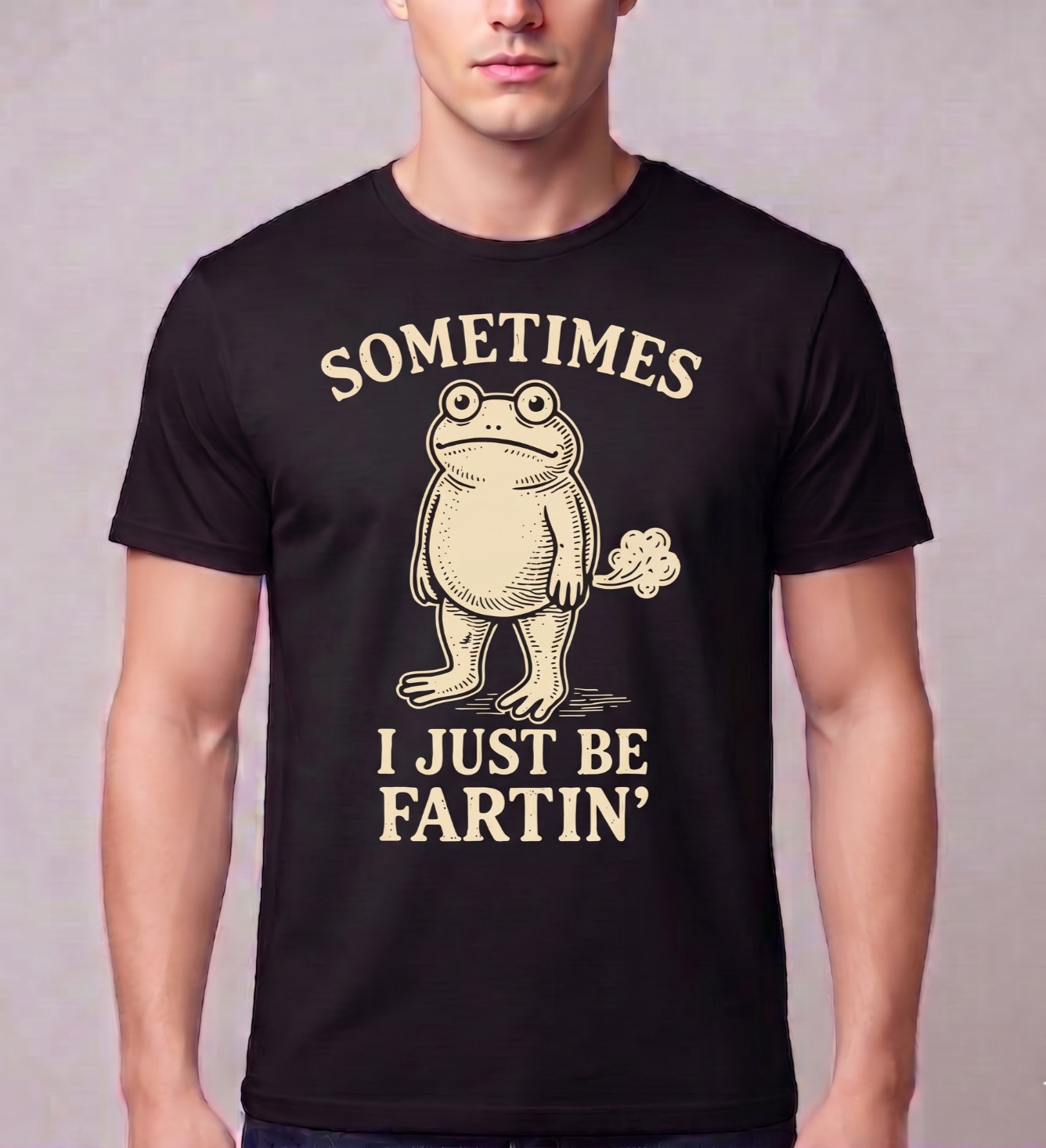 Funny Frog T Shirt Sometimes I Just Be Fartin Graphic Tee Vintage Humor Men Wome