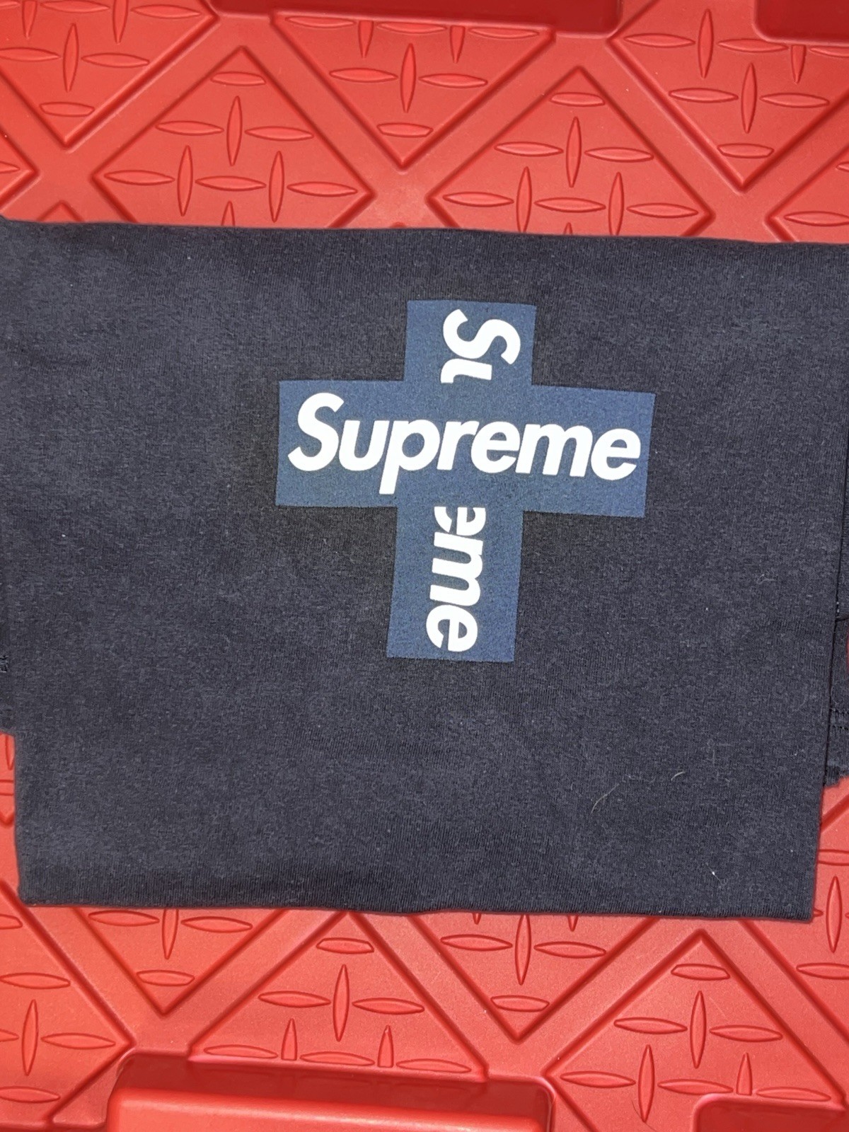 Supreme Cross Box Logo T-shirt Navy XL