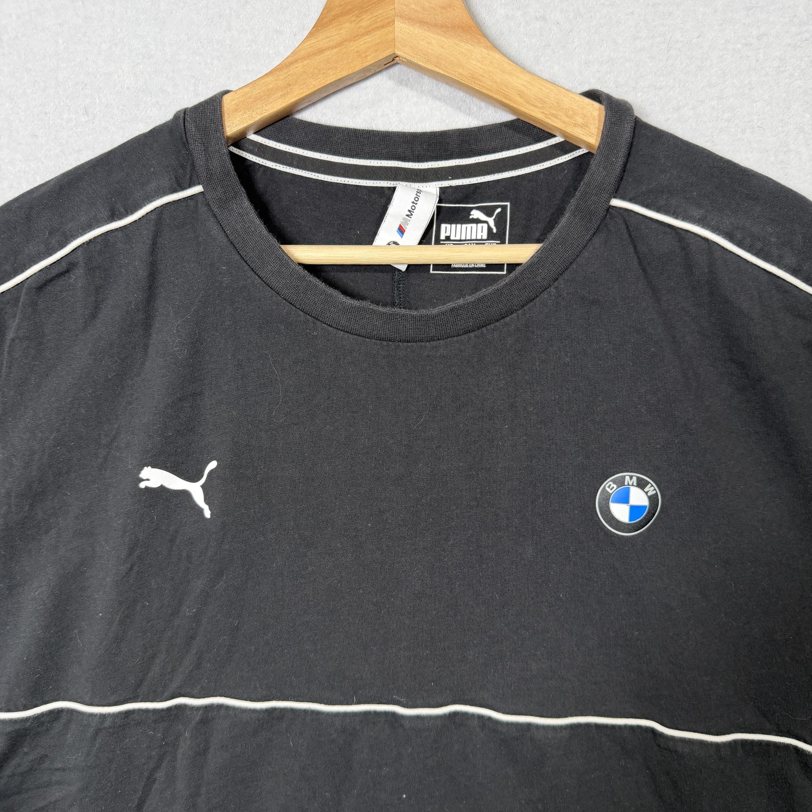 Puma BMW Motorsport Shirt Mens 2XL Black M Logo Racing Crewneck Short Sleeve Tee