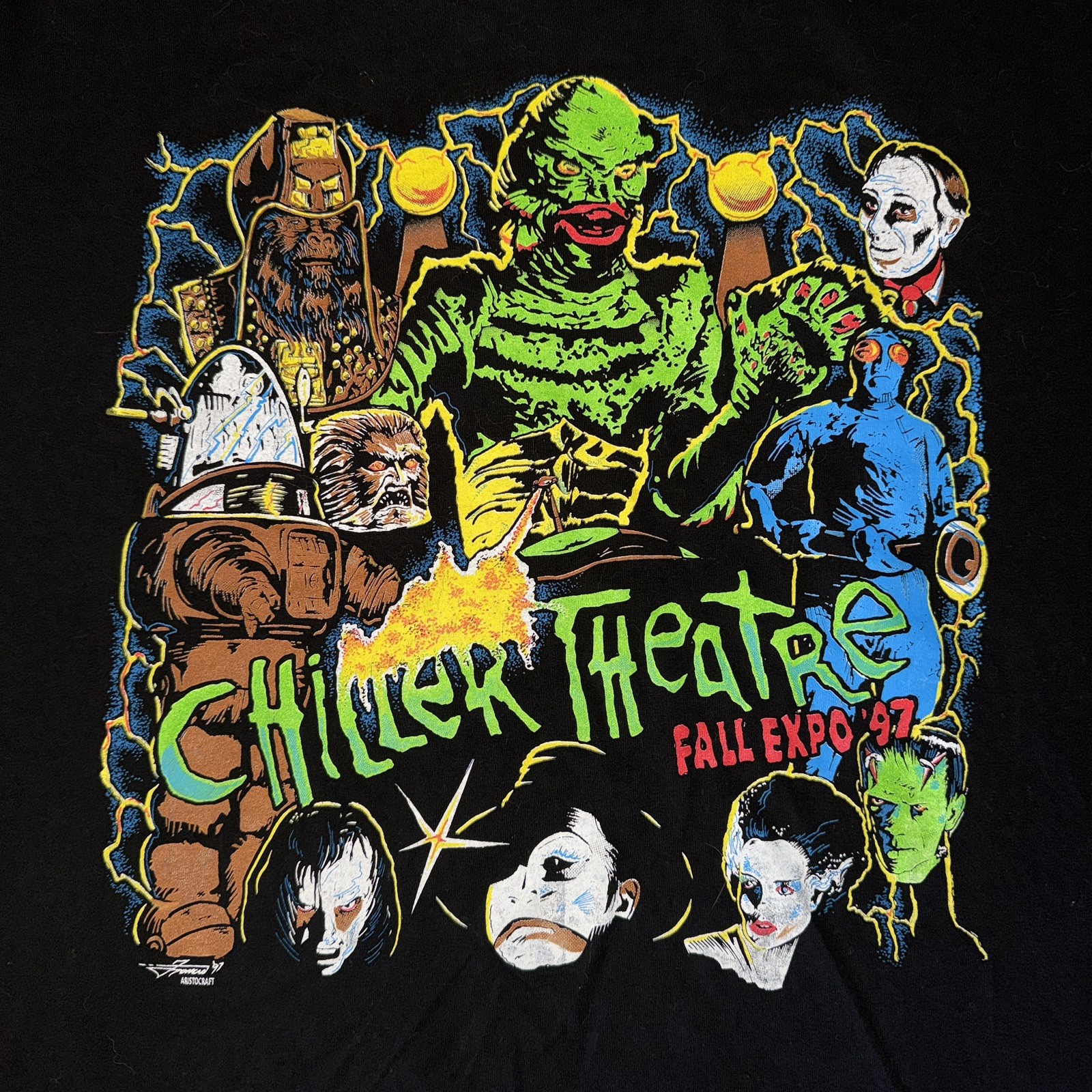 Vintage 1997 Chiller Theater Fall Expo XL Rare Monster Horror 90s T-Shirt
