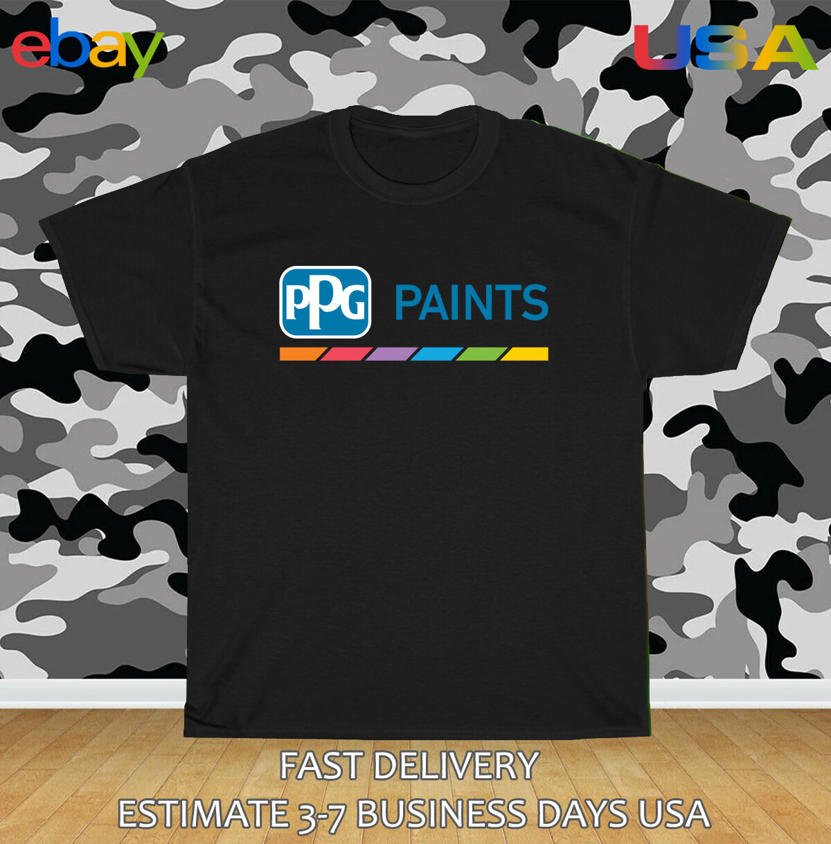 PPG Paints Industries Logo Men’s T-Shirt American Size T-Shirt