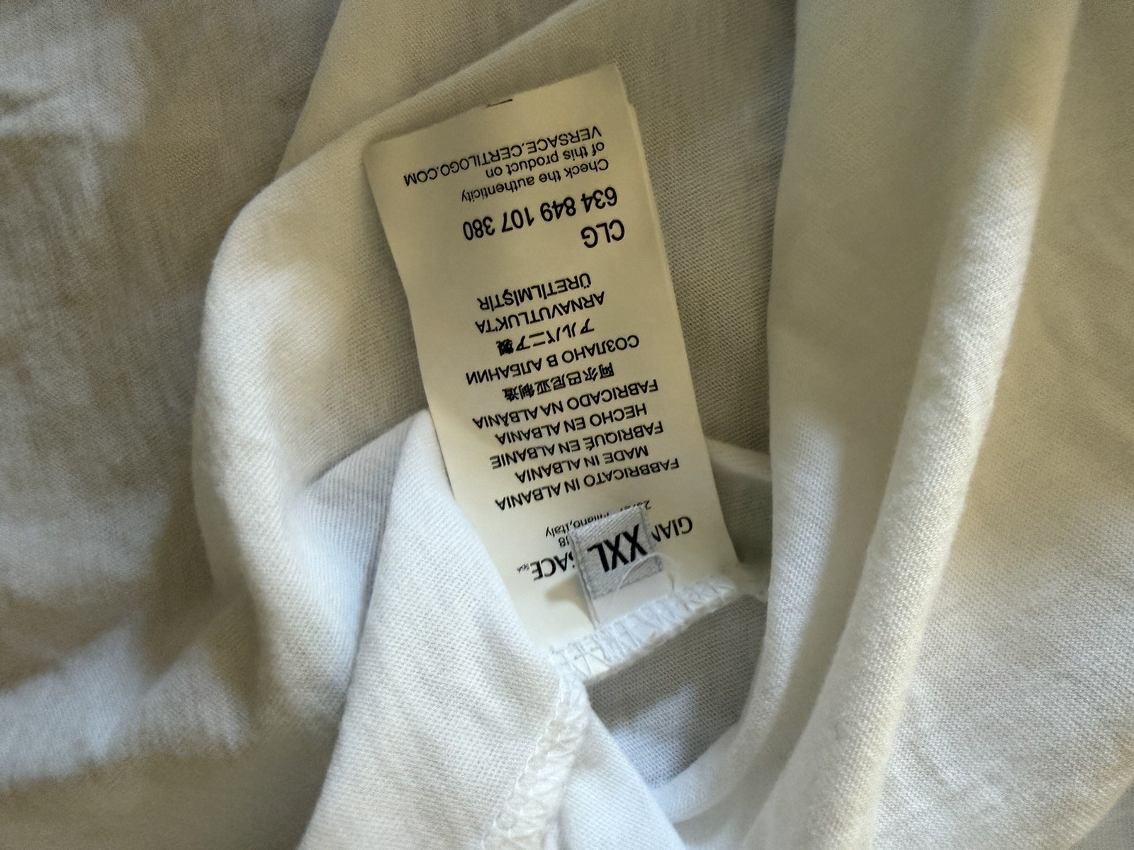 Versace Collection White Nero Stampa Print Crew Neck Short Sleeve T Shirt XXL