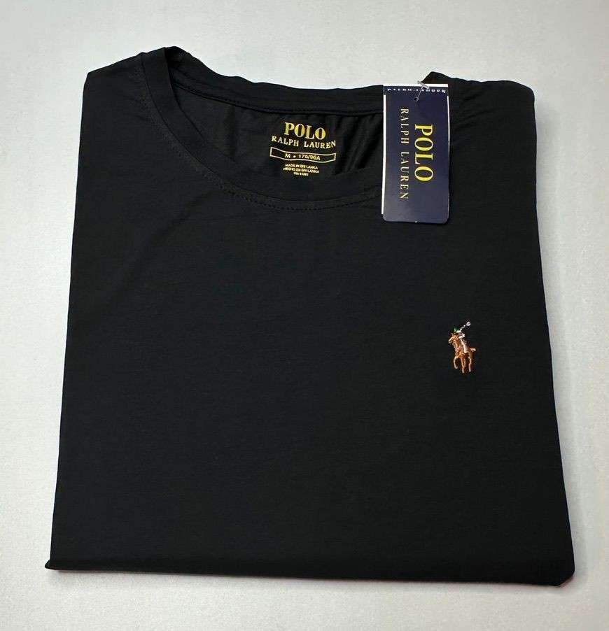 Polo Ralph Lauren Men Short Sleeve Crew Neck Tee Black Free Shipping