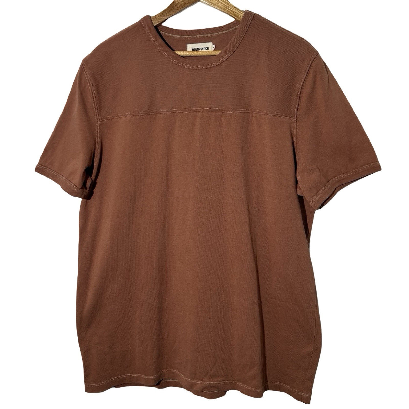 Taylor Stitch The Football Tee Men’s Large Rust Orange Short Sleeve Heavyweight