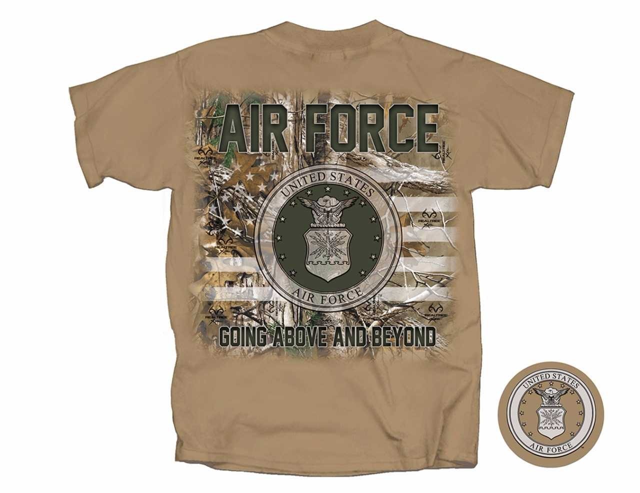 NEW MILITARY U.S. AIR FORCE SEAL UNITED STATES MEN’S TAN TEE SHIRT