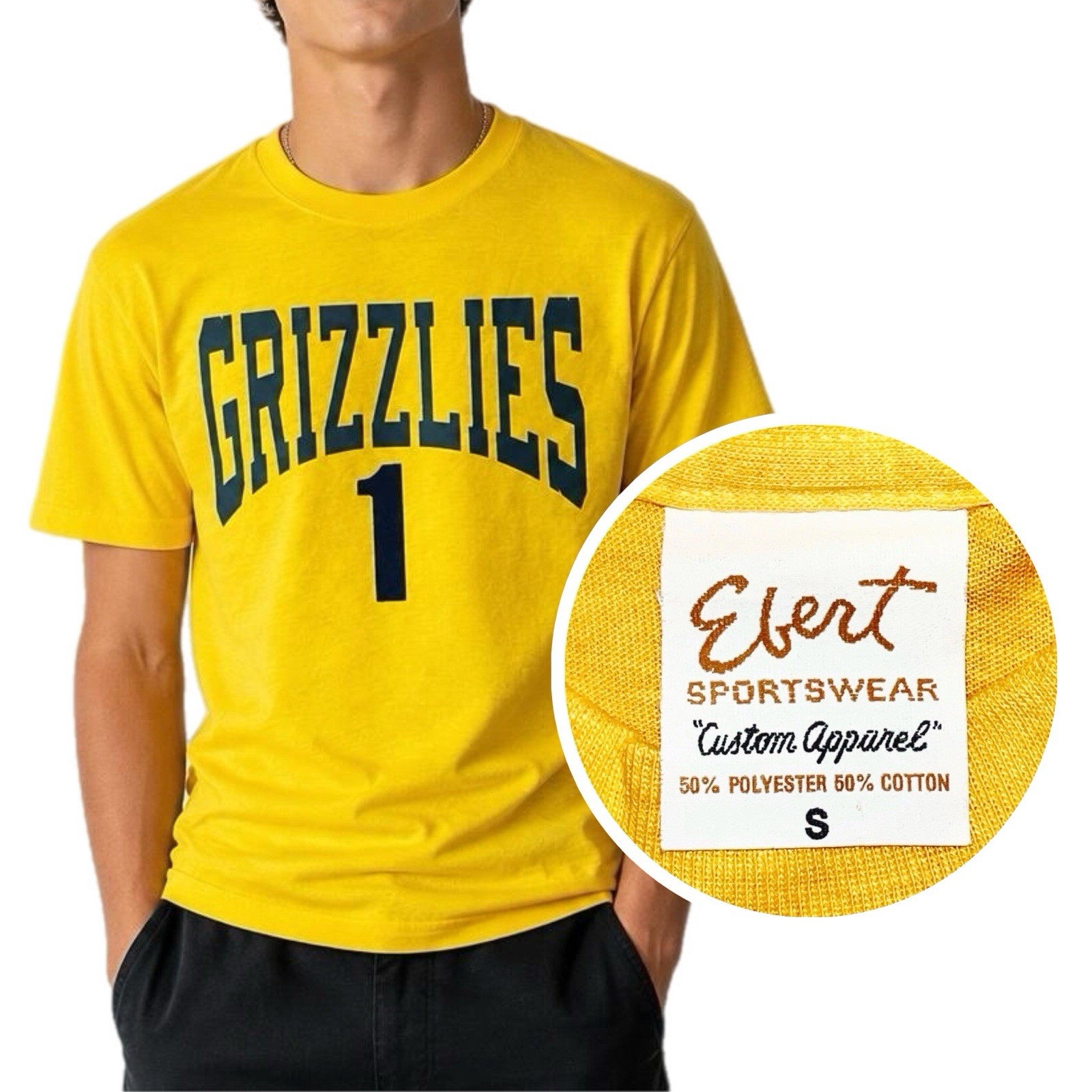 Vintage Ebert Sportswear Grizzlies Parks Rec Tshirt 80s Single Stitch Tee – S