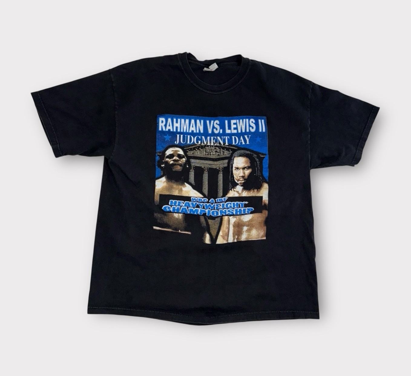 Vintage Hasim Rahman Vs Lennox Lewis 2 Boxing T-Shirt Adult L/XL Black 2001