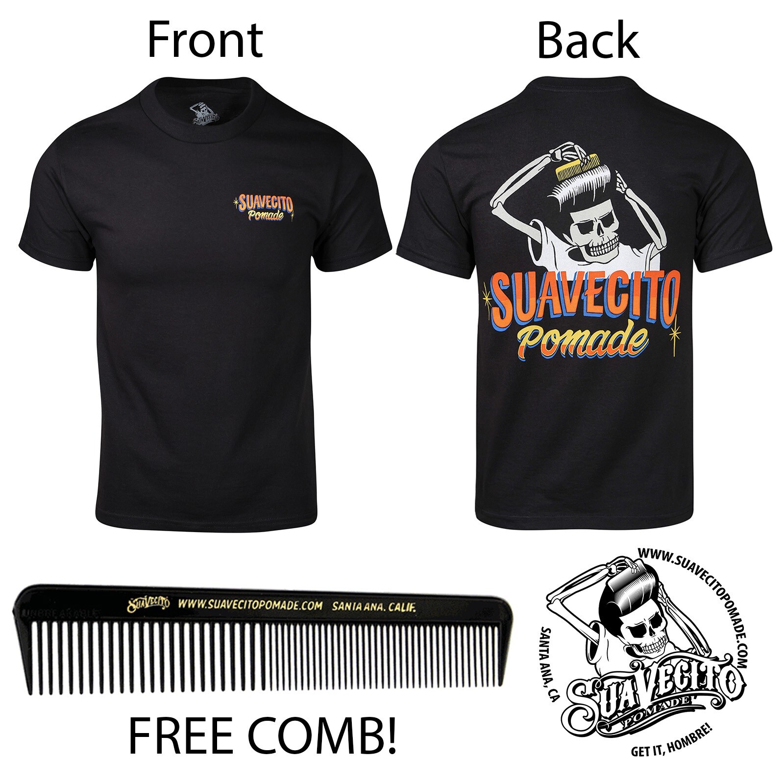 Men’s Suavecito Agua Fresca Tee Shirt Black (S, M, L, XL, 2XL, 3XL, 4XL, 5XL)