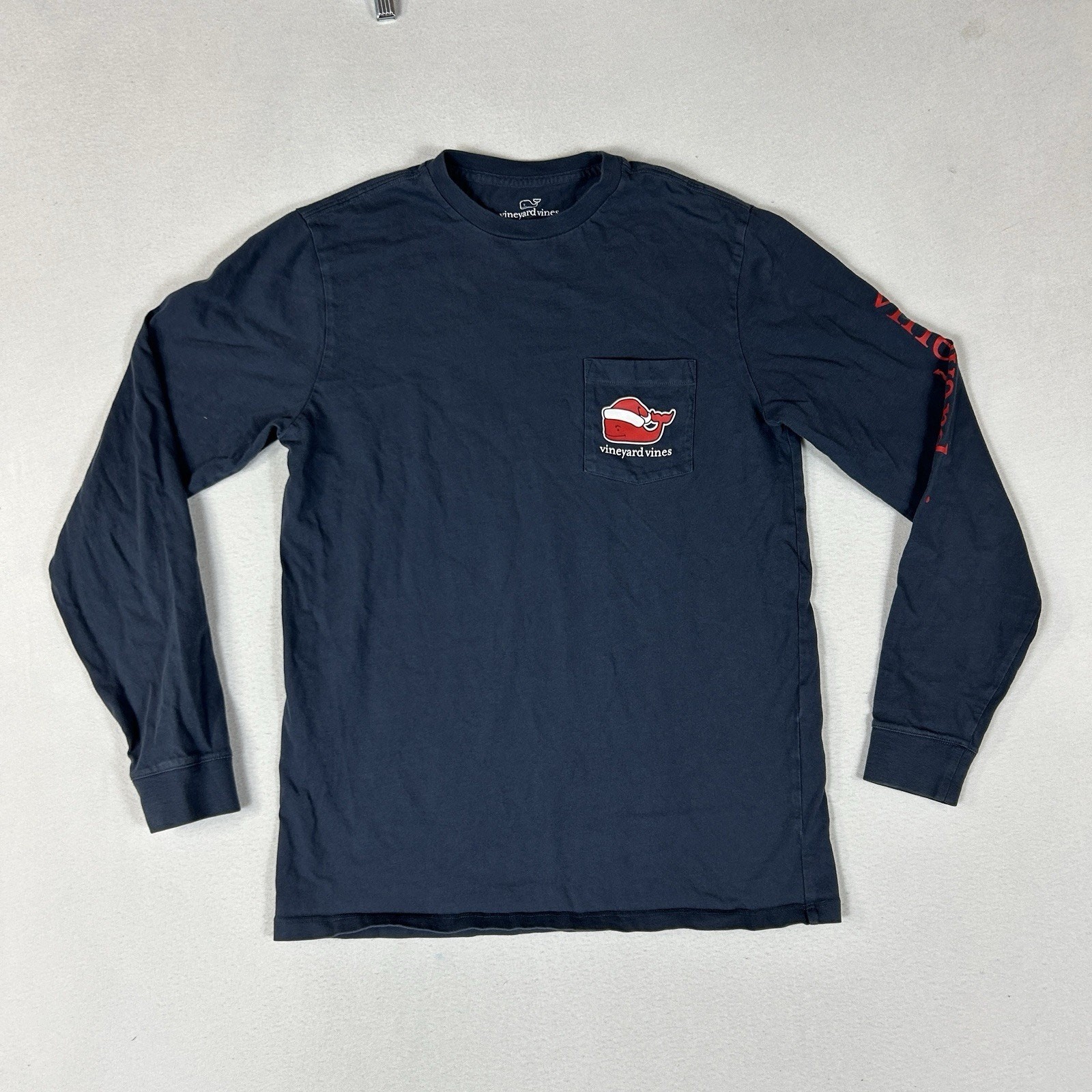 Vineyard Vines Long Sleeve Shirt Men’s Small Naughty or Nice Christmas Top Blue
