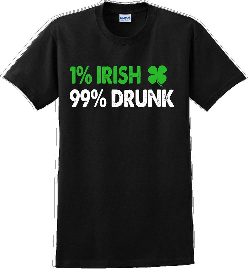 1% Irish 99% Drunk – St. Patrick’s Day T-Shirt -12 color choices