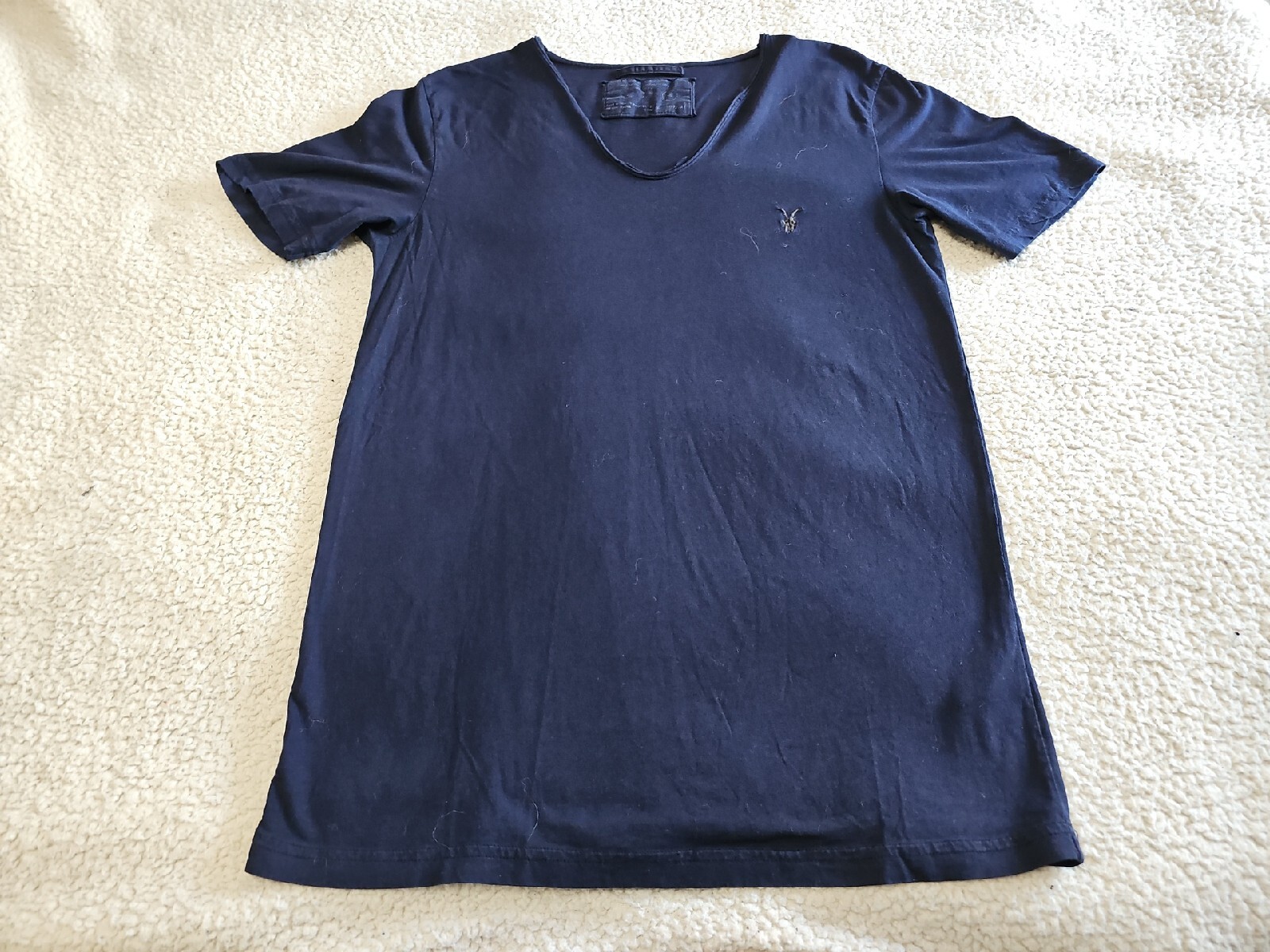 ALLSAINTS Spitalfields Jacks Place Blue S/S Tonic Scoop Neck Shirt Sz XS