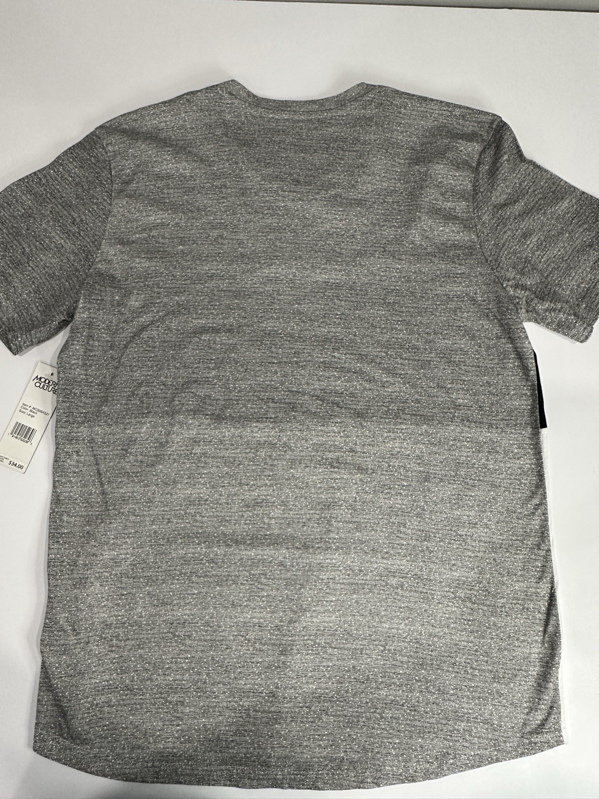 Modern Culture Men’s V-Neck Short Sleeve Colorblock T-Shirt Gray Black White L