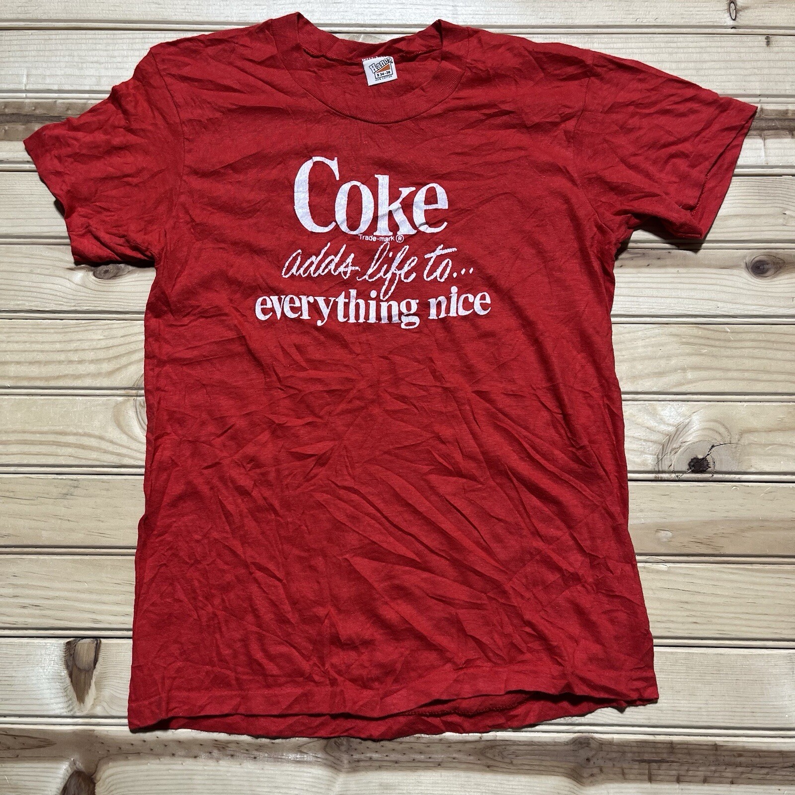 Vintage 70s 80s Coca-Cola Coke Promo Adds Life To Everything Nice Shirt Size S