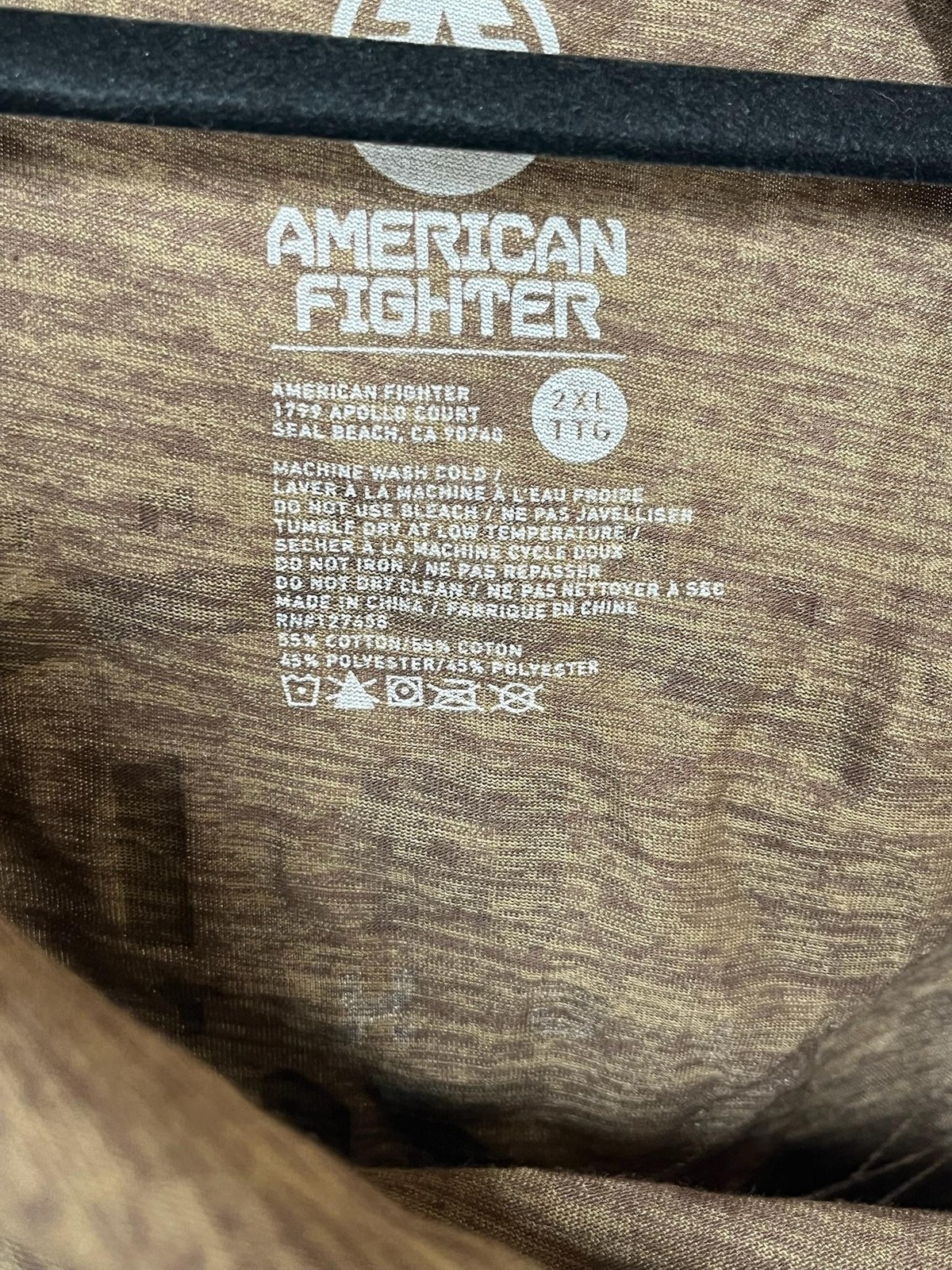 American Fighter Shirt Mens 2XL Brown Hertford S/S Eagle Graphic Tee NEW
