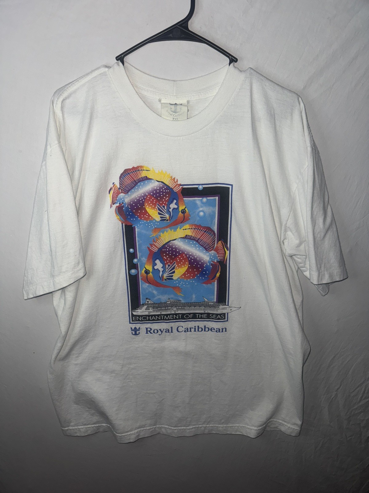 Vintage Single Stitch Royal Caribbean Cruise Ship Fish Aquatic T-shirt 90’s XXL