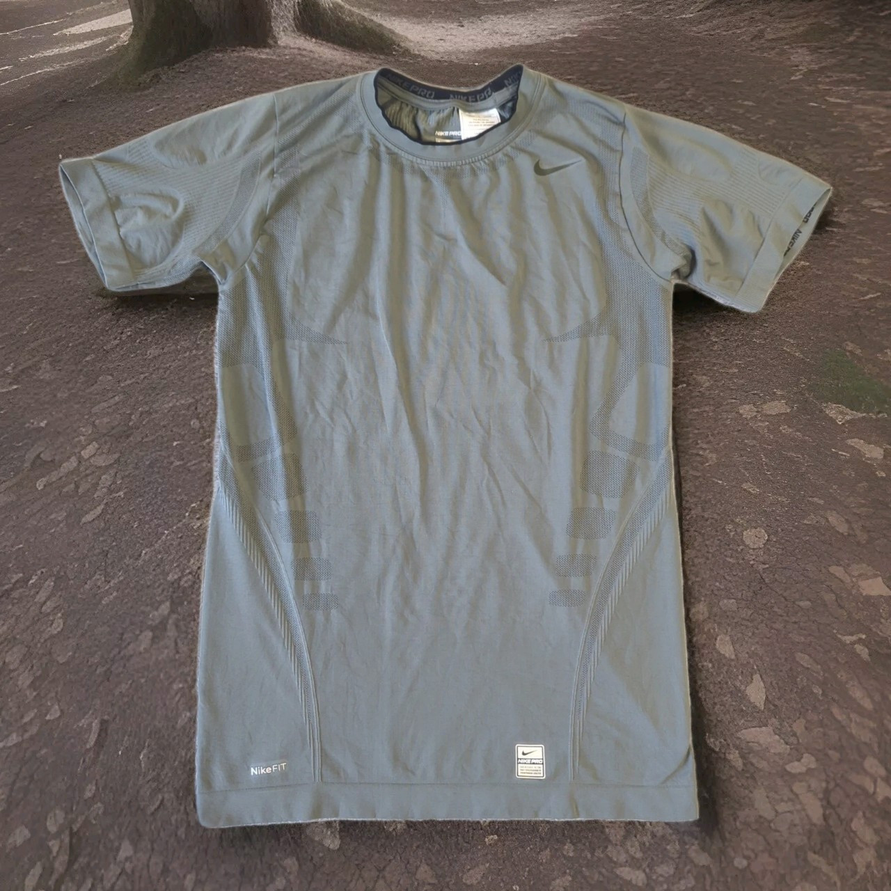 Nike Pro Tight Compression Shirt Gray NikeFIT Athletic Men’s XXL 2XL