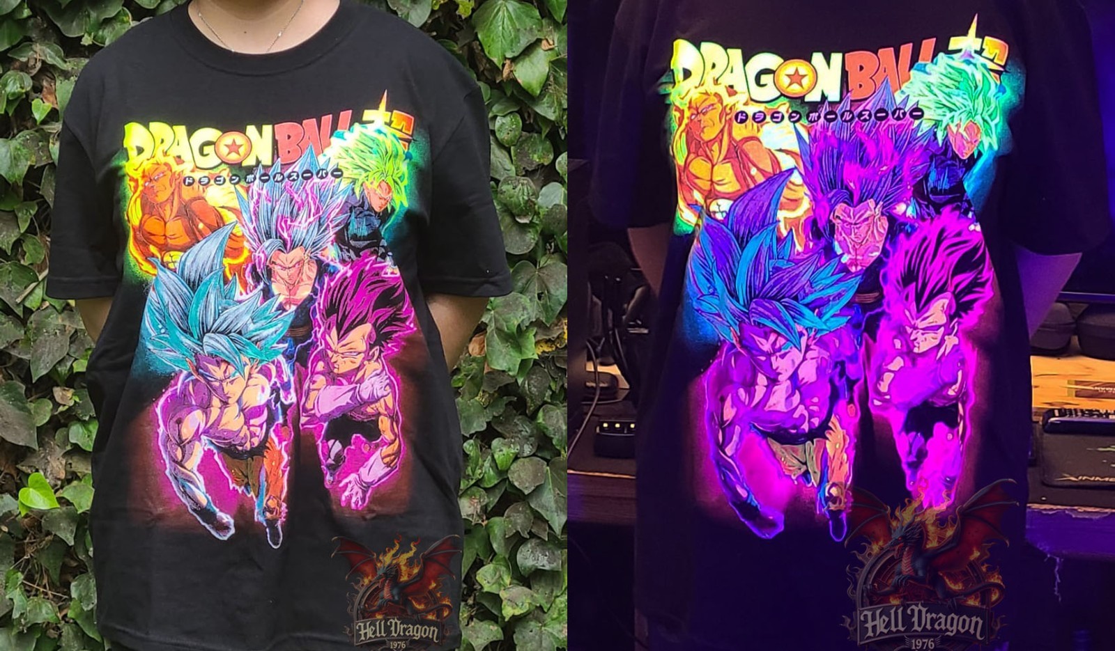 DB Ultra Glow: Final Forms Colorful Neon glow T-shirt 100% Cotton