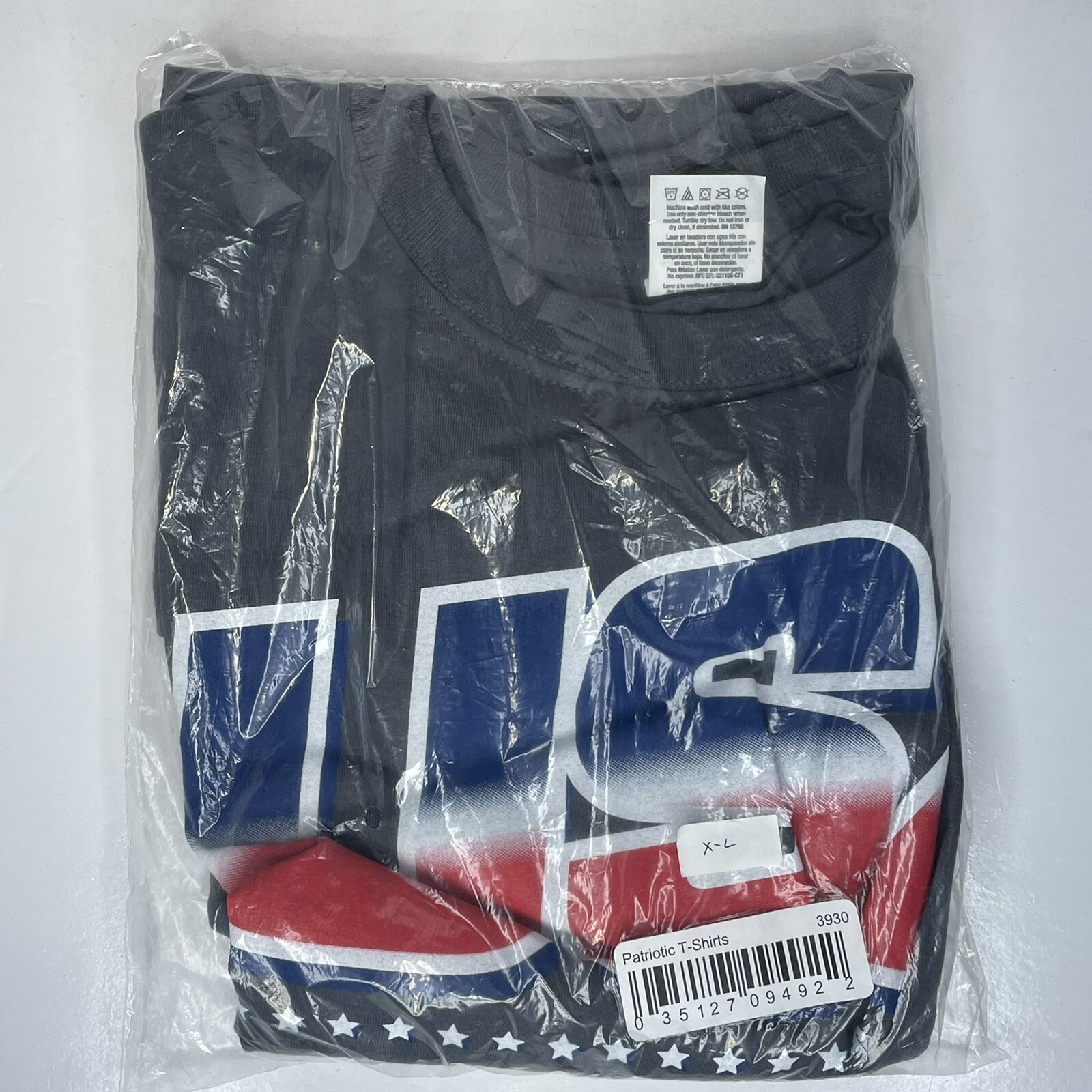 NIP Mens Fruit of the Loom Heavy HD Gray Short Slv USA Patriotic T-shirt – Sz XL