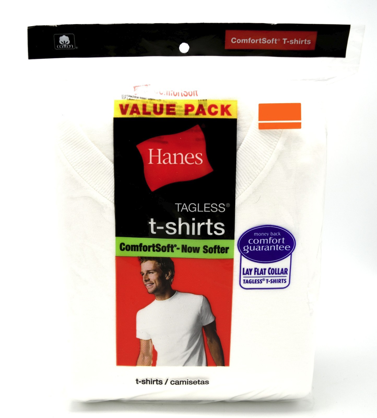 8 Hanes White Small S 34-36 Inch Crew Neck T-Shirts Tagless ComfortSoft 85-90 CM