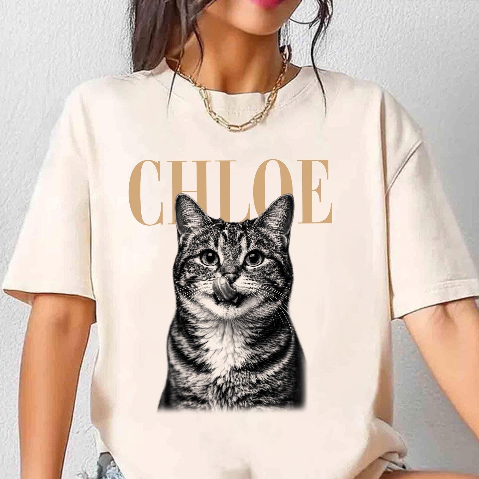 Personalized Dog Photo Shirt Custom Pet Face Vintage Style Dog Mom Gift