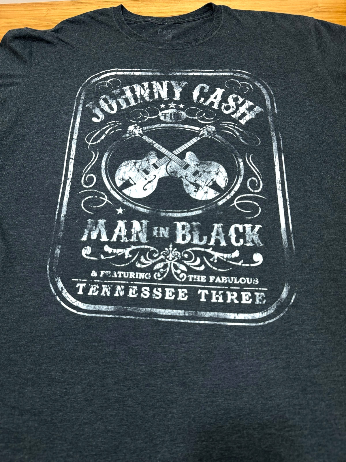 Johnny Cash Shirt 2XL XXL Charcoal Grey Man In Black Outlaw Country Music Guitar
