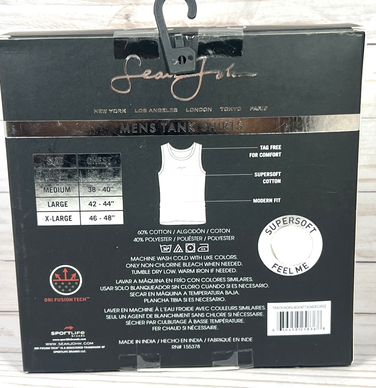 Sean John 3Pk Men’s Small 34-36 Ribbed White Tank Undershirts Shirts