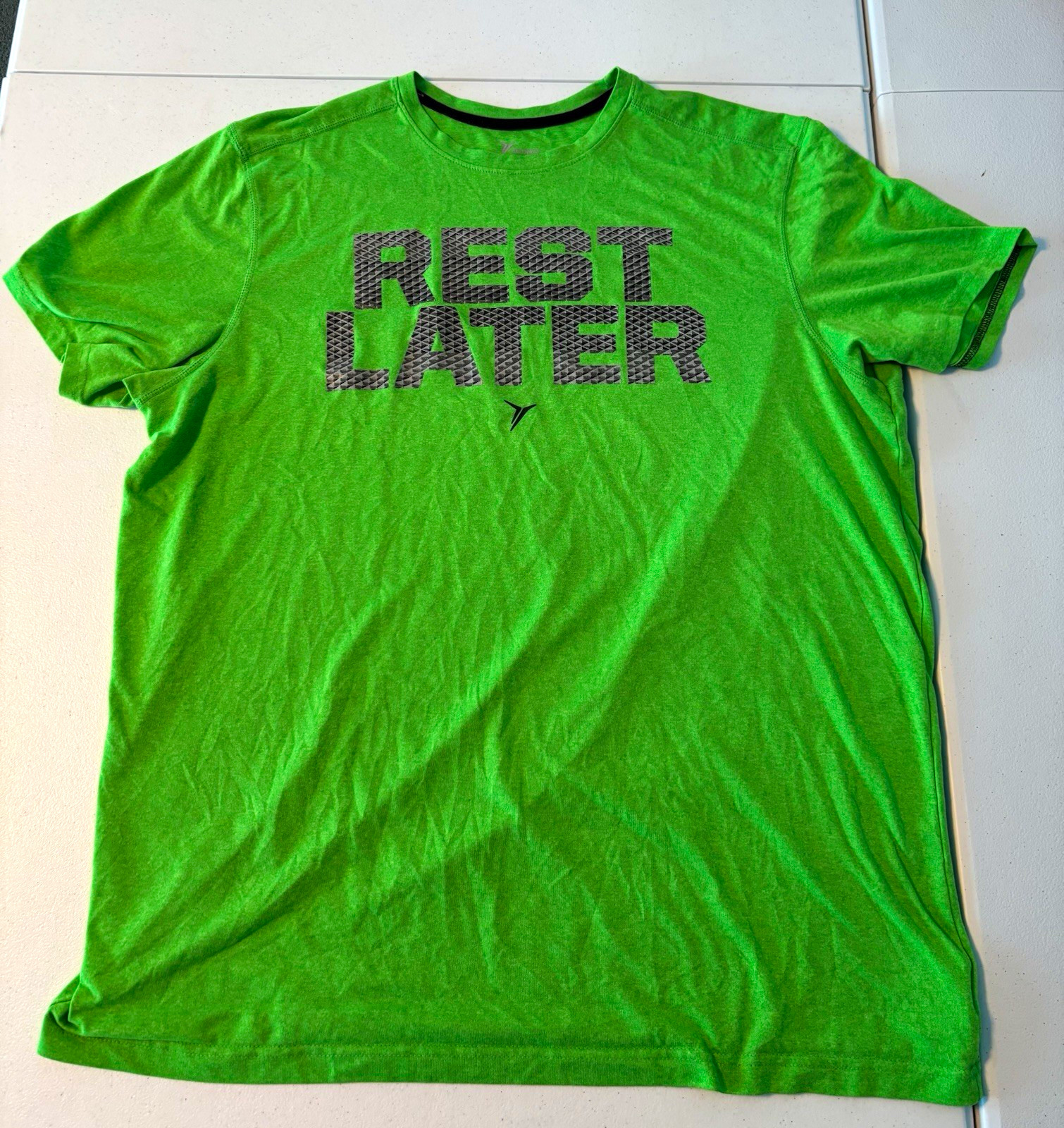 Old Navy Active Go-Dry Green “REST LATER” Graphic Logo T-Shirt Crew Neck XXL