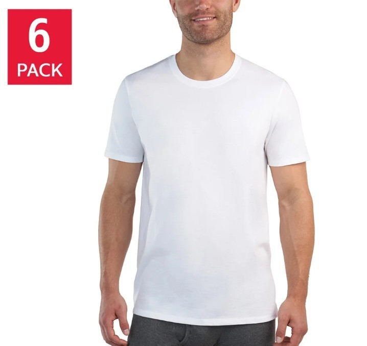 Kirkland Signature Men’s Midweight Crew Tee, 6-pack S, M, L, XL, 2XL & 3XL