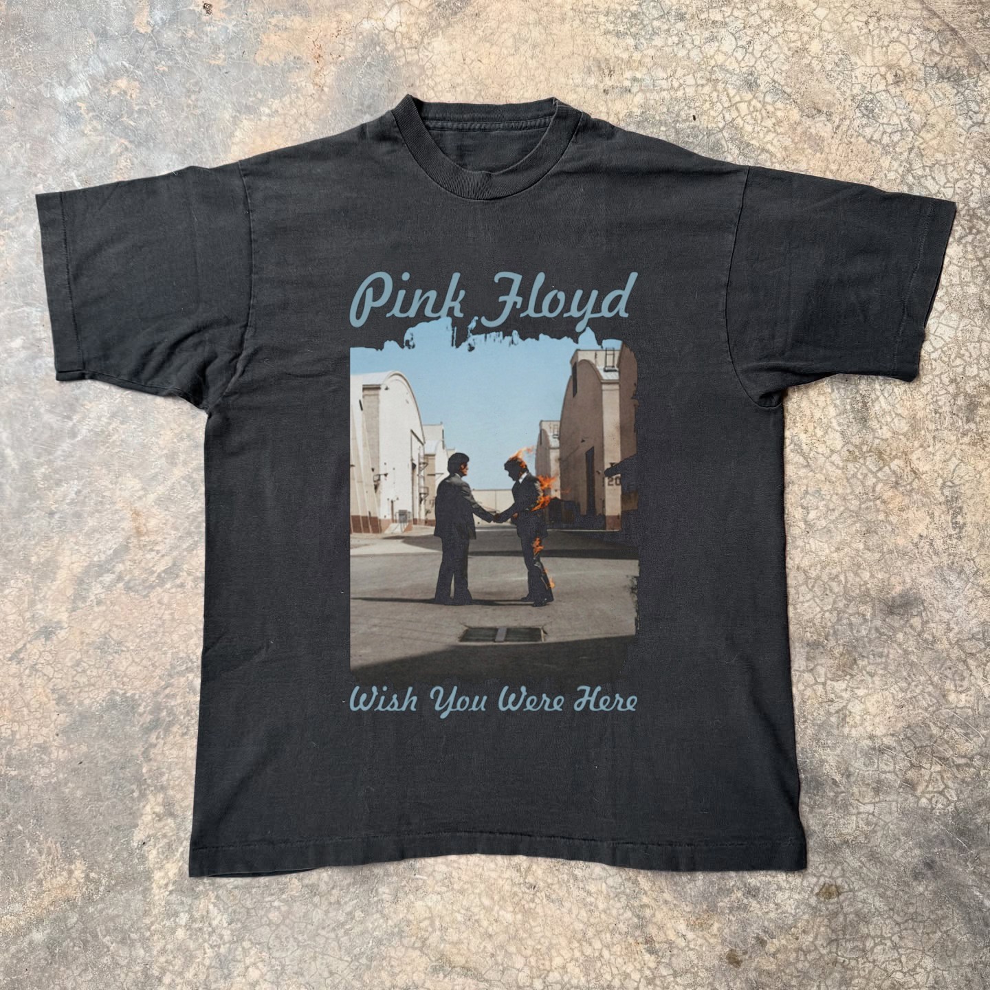 Pink Floyd Wish You Were Here T-shirt, Unisex Black T-shirt, Size S-5XL