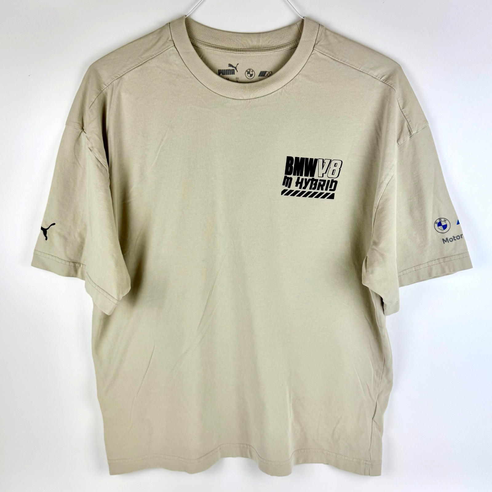 BMW Motorsports T Shirt BMW V8 M Hybrid Double Sided Tagless Puma Adult Size LRG