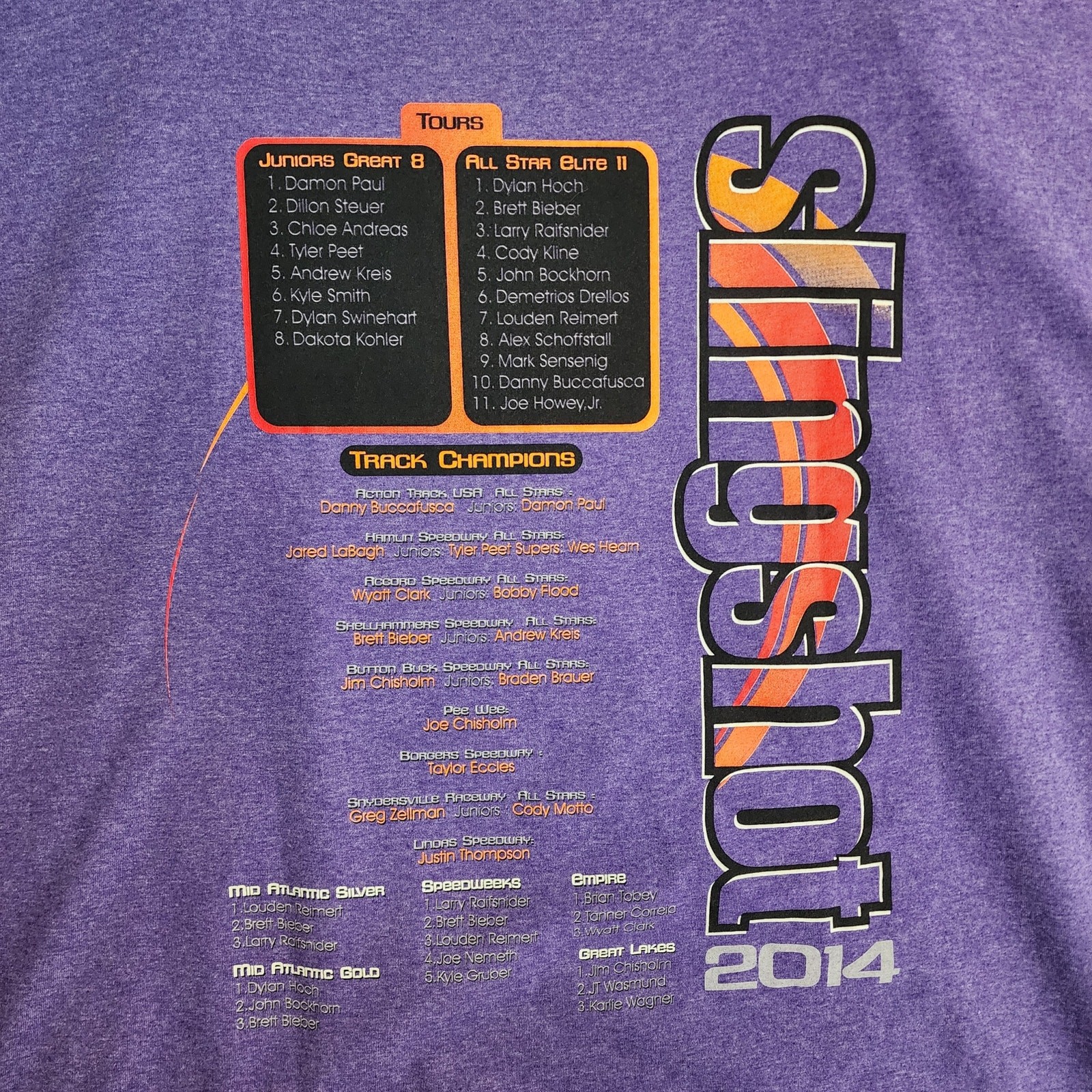 2014 Slingshot by Tobias Racing Shirt 2XL Dylan Hoch Damon Paul Dirt Track PA