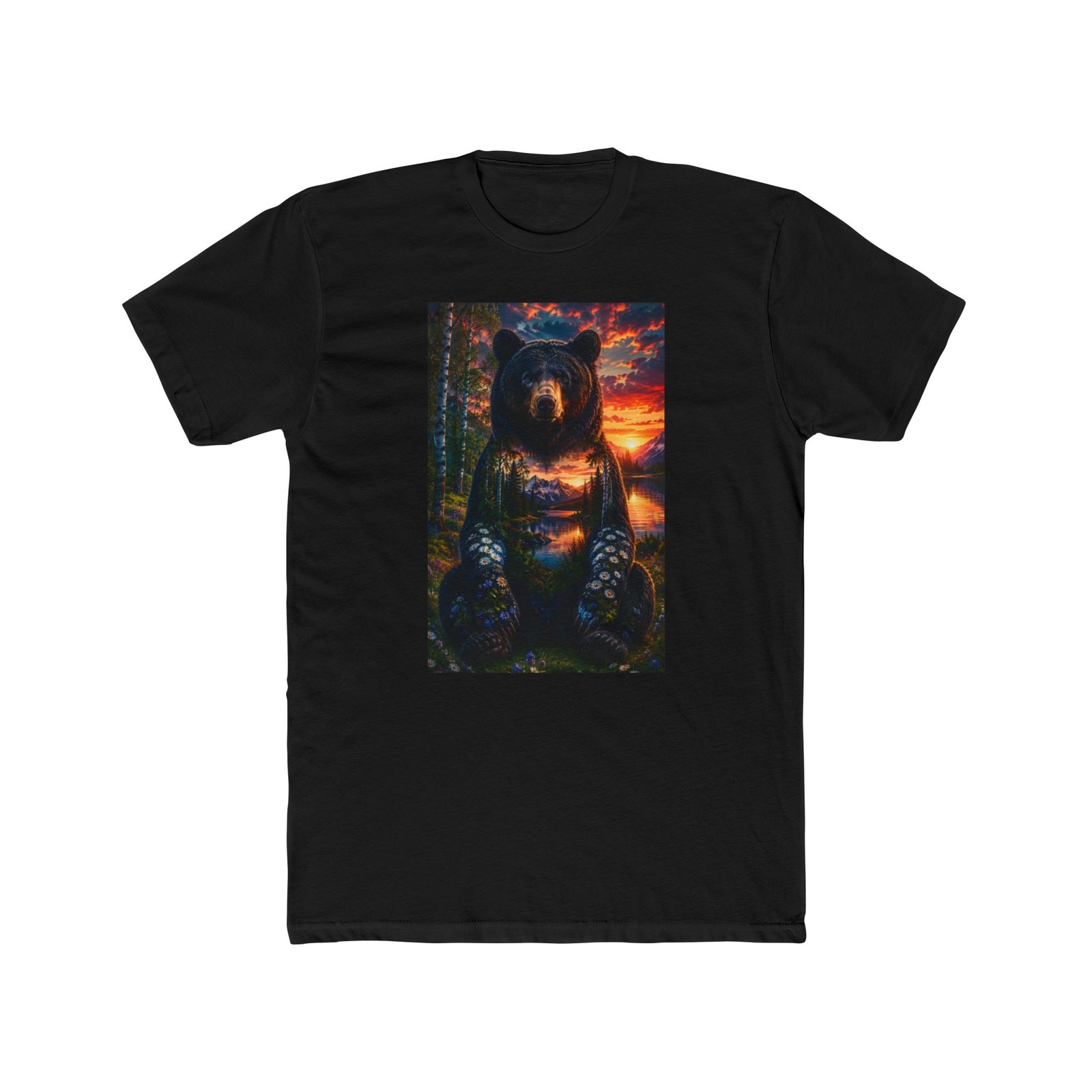 Sunset Forest Bear T-Shirt | Majestic Bear Sunset Scene