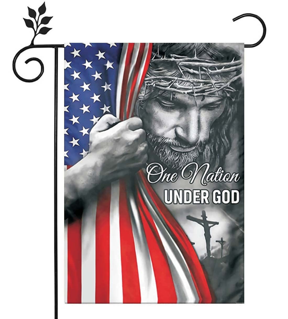 One Nation Under God Garden Flag – Christian – Jesus – USA Double Side Garden Fl