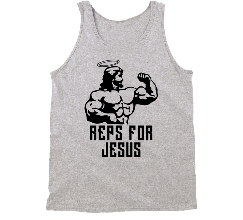 Reps For Jesus Workout Gym Exercise Fit Christian Tanktop Tank Top Tee Gift New