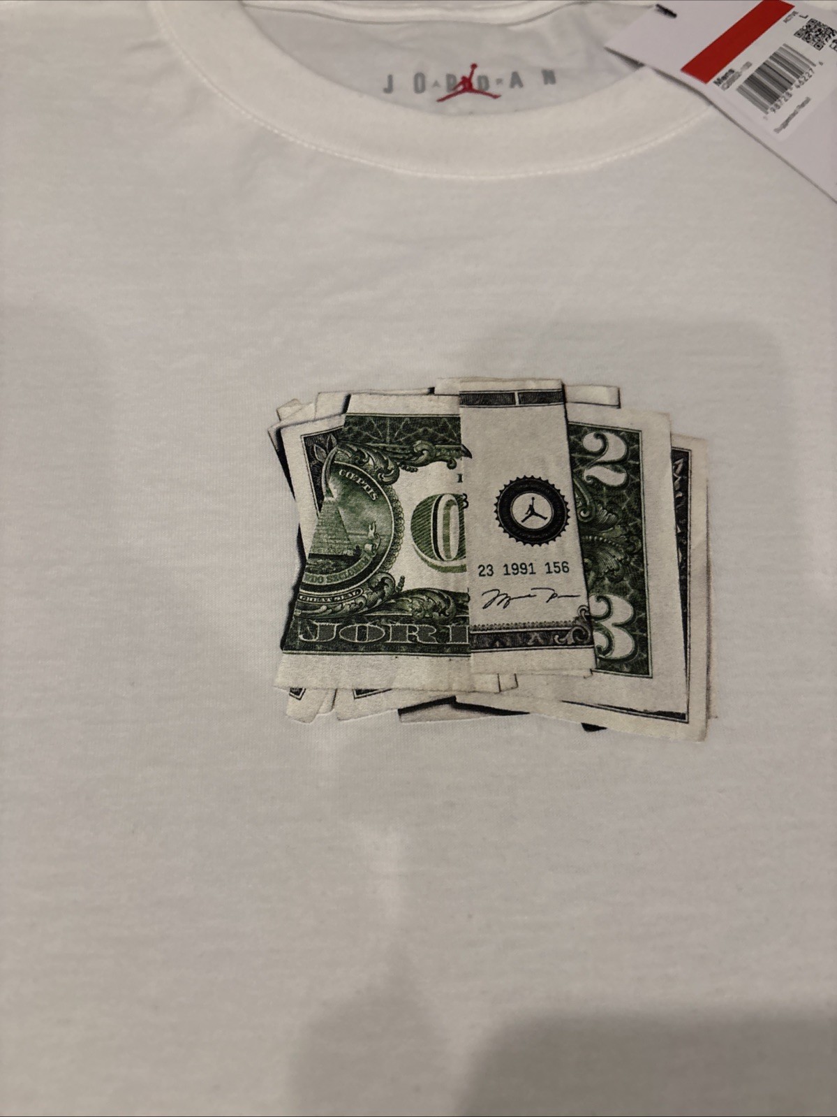 Nike Air Jordan RARE AJ3 Cash T-Shirt White IQ6952-100 Large NWT
