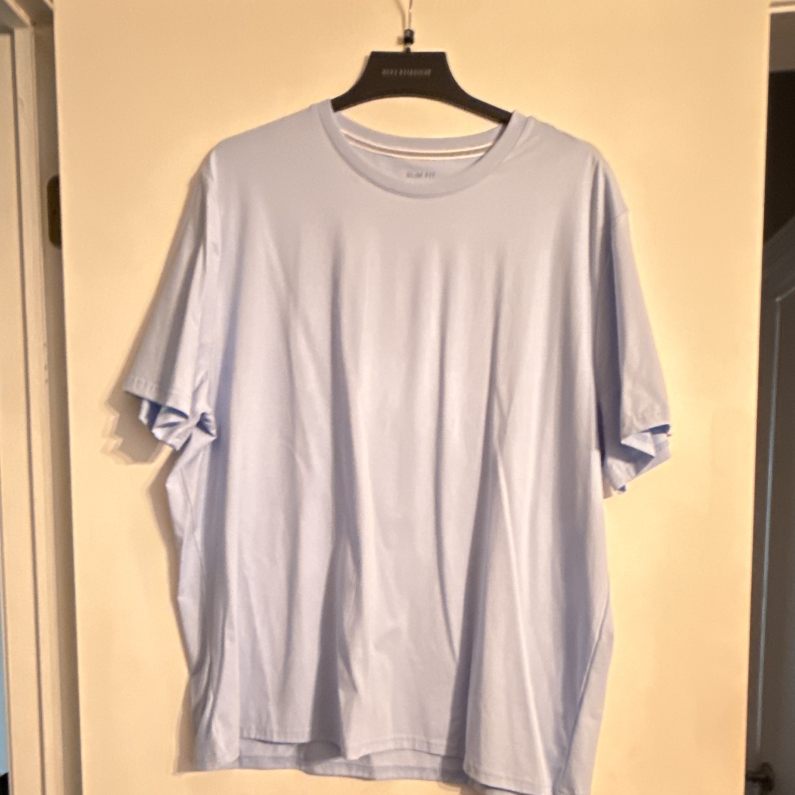 Kenneth Cole Awearness Essentials Slim Fit Light Blue Solid Crew Neck Tee XXL