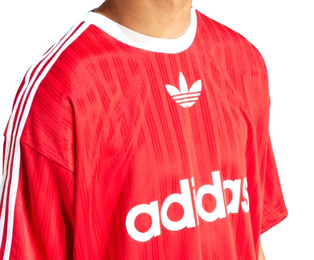 NEW MEN’S ADIDAS ORIGINALS TREFOIL POLY TEE SHIRT ~SIZE MEDIUM #IM9458 RED