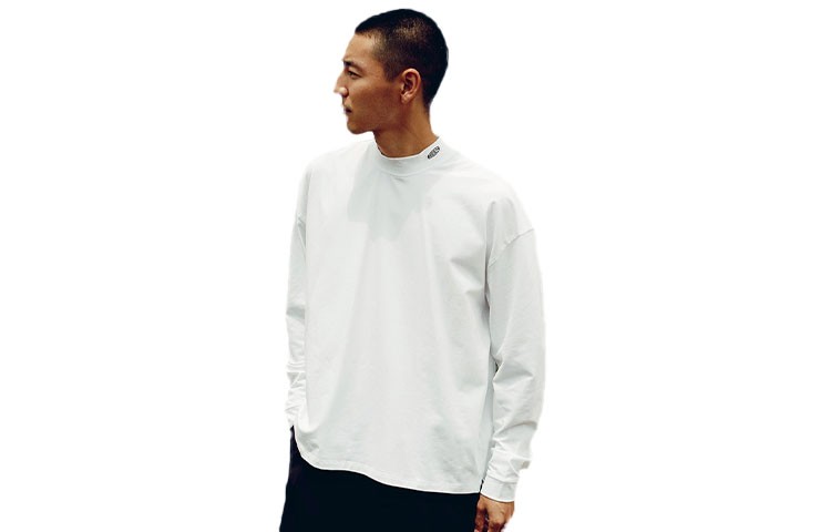 KEEN Casual Half High Neck Long Sleeve T-Shirt With Back Letter Print